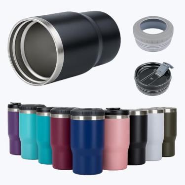 Imagem de Copo Térmico Porta Long Neck e Lata 2 em 1 – Inox 304 Isolamento a Vácuo 420ml Cores Sortidas