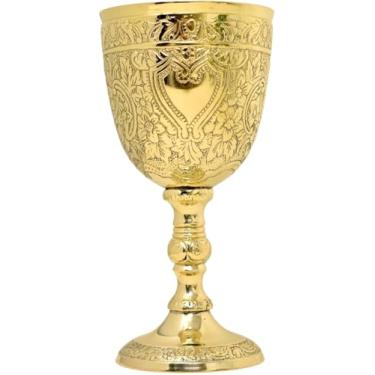 Imagem de Aasiya Nautical Cálice Medieval Cálice | 1x Copo de Vinho Real de 15 cm de Latão Sólido 198 g Presentes Renascentistas Novidade Aniversário de Casamento Cerimonial Drinkware Pacote com 1 peça
