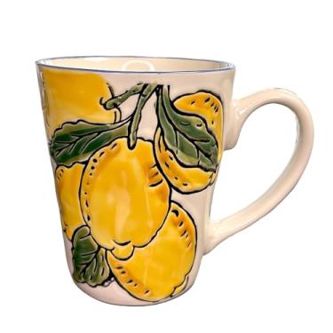 Imagem de Caneca grande de limão de 425 g, caneca de café, xícara de chá de cerâmica, canecas de porcelana para café da manhã, seguro para lava-louças, micro-ondas, presente para mulheres e homens