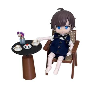 Imagem de MotiveTech Conjunto de mesa e cadeiras em miniatura, micromóveis, escala 1/12, decoração, acessórios para casa de bonecas, 1 Cadeira