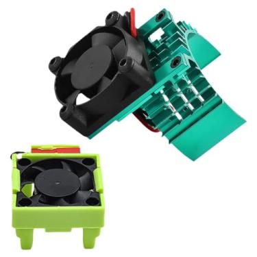 Imagem de KiBcsLic Conjunto de ventoinha de resfriamento para ESC e ventoinha do motor para carro RC 1/10. Peças para carro RC, acessório fácil de instalar, dissipador, Verde