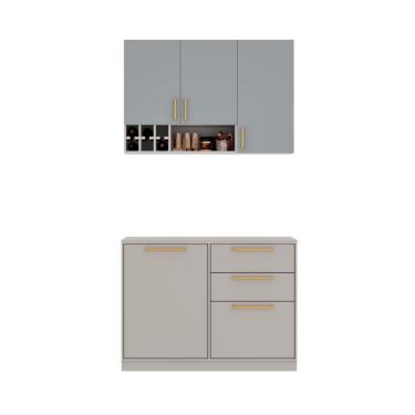 Imagem de Cozinha Compacta Itatiaia Essence 120cm em Madeira Fendi/Gris