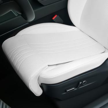 Imagem de Dapucarin Extensor de assento de carro, almofada de suporte para assento de motorista, cadeira de escritório, capa protetora de assento inferior de couro com extensor de perna, almofada de assento de