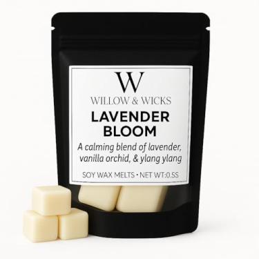 Imagem de Lavanda Bloom Wax Melts – Cubos de cera de soja infundidos com óleo essencial | Lavanda floral, orquídea de baunilha e ilange-ilangue | Perfume de longa duração | Saco resselável | Aromaterapia Willow