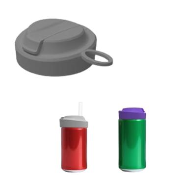 Imagem de Tampa de lata de refrigerante com palha, capas de silicone reutilizáveis com tampa de lata sem BPA, tampa de lata portátil à prova de vazamento para coca, refrigerante, cerveja, suco e outras bebidas