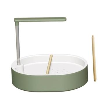 Imagem de Fenteer Chuveiro automático para papagaios, banheira para pássaros com conexão USB, versátil e portátil, com poleiro, ideal para agapornis e pássaros de, Verde