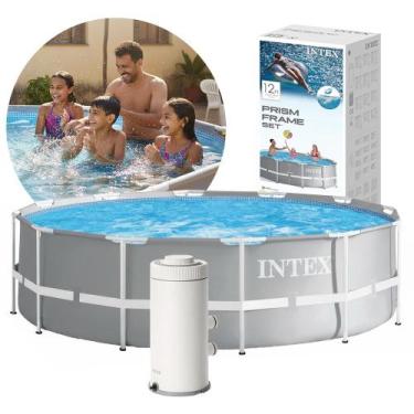 Imagem de Piscina Intex 6.503 Litros Estrutural Prism Armação Bomba Filtrante, 1