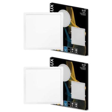 Imagem de 2 Painel Led De Embutir 6500k Frio Biv 1920lm 24w Bellalux, Bivolt