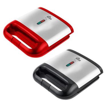 Imagem de Sanduicheira Grill Antiaderente Inox 750W - Kian, 110V, Vermelho