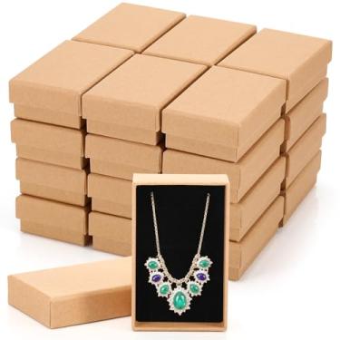 Imagem de Batiyeer 36 caixas de presente de papelão, joias embaladas, pequeno brinco, caixa de presente com tampas para anel de colar (marrom, 8 x 5 x 3 cm)