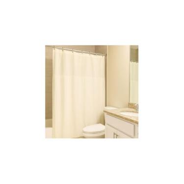 Imagem de Cortina de Box em PVC, Bege com Visor, 138x198cm, Material Resistente Antimofo para Banheiro, com Ganchos