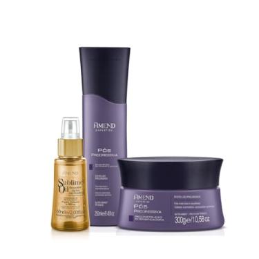 Imagem de Amend Expertise Pós Progressiva Shampoo 250ml + Mascara 300ml + Sublime Oil 60ml