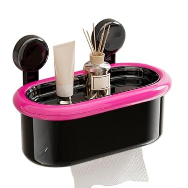 Imagem de Suporte de toalhetes de parede, suporte de lenços de grande capacidade, dispensador de papel toalha sem perfuração - organizador multifuncional de banheiro, armazenamento de guardanapo para parede