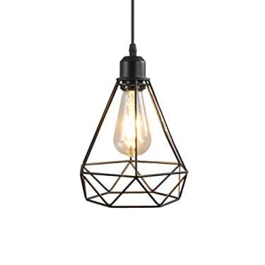 Imagem de CHENKUI Lustre minimalista personalizado industrial luz pendente metal artesanato luz suspensa abajur criativo ajustável elegante lâmpada pendente base E27 para restaurantes de fast food, escritório