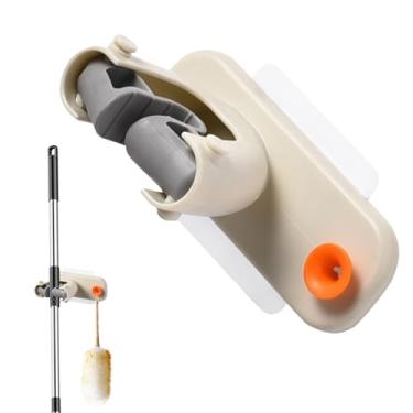 Imagem de Suporte de parede para vassoura, gancho de esfregão de vassoura, suporte adesivo resistente para garagem, lavanderia, cozinha, jardim, banheiro, armário, quintal, armazém