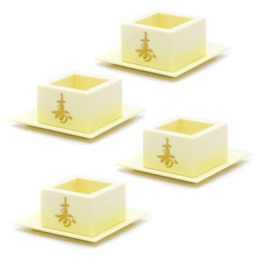 Imagem de Kit 4 Copos Sake Massu Ideograma Japonês Cor Creme 65Ml - Arte Charão