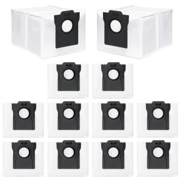 Imagem de Pacote com 12 sacos de pó compatíveis com Dreame X30 Ultra / X40 Ultra / L10s Pro Ultra Robot Vacuum - Sacos de pó de carbono ativado de substituição de grande capacidade de 3L com saco de sujeira