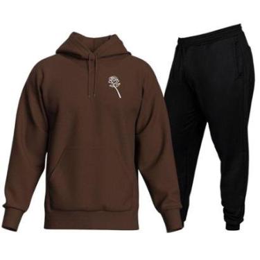 Imagem de Conjunto De Moletom Blusa Moletom Canguru + Calça Moletom-Masculino