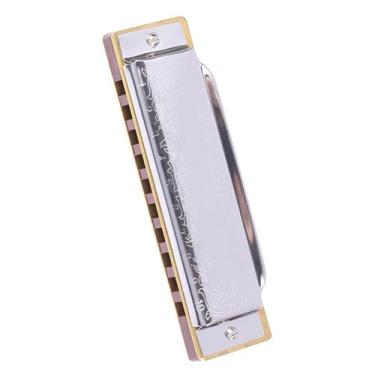 Imagem de Gaita profissional de jogo padrão adequado para iniciantes 10 furos diatônica harmônica blues instrumento harpa (cor: E)