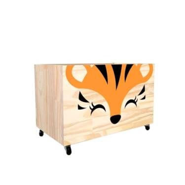 Imagem de Caixote de Madeira para Brinquedos, Caixa Organizadora de Madeira, Baú com rodas para Brinquedos(CX103)