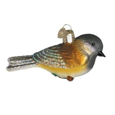 Imagem de Old World Christmas Ornamentos soprados de vidro da coleção Bird Watcher para árvore de Natal, galinha com tampa preta