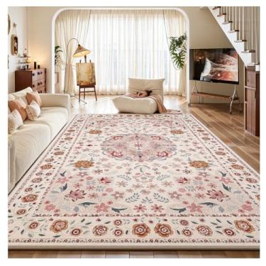 Imagem de SPXMQSS Tapetes para sala de estar, tapete lavável para quarto, macio e antiderrapante, resistente ao desgaste para quarto, sala de jantar, cabeceira, corredor D 120 x 200 cm