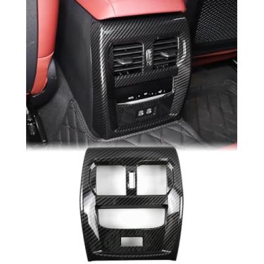 Imagem de SHSBSCAR Acabamento da tampa do painel de saída de ar traseiro G22, proteção do painel de ventilação CA compatível com BMW G22 G26 série 4 2021-2024 (estilo fibra de carbono)