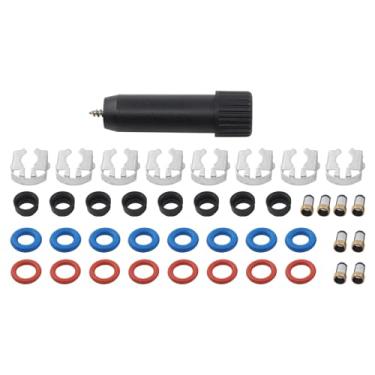 Imagem de MOTOKU Kit de vedação de reparo de injetor de combustível com ferramenta de remoção de microfiltro para Chevy GMC Cadillac Escalade Silverado Suburban Tahoe Avalanche Trailblazer Express Sierra Envoy