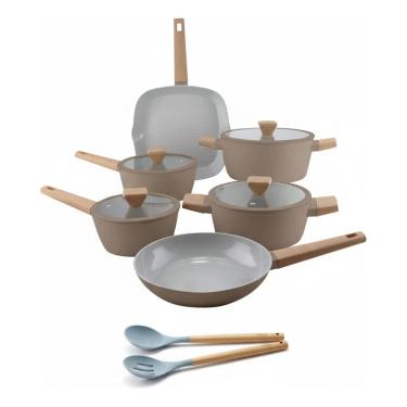 Imagem de Jogo de Panelas de Indução Norma Em Aluminio Com Revestimento Ceramico 8 Peças