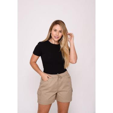 Imagem de Shorts Cargo Feminino Bege Escuro Ref 7947