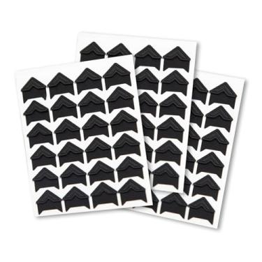 Imagem de 72 peças de cantos de fotos autoadesivos – cantos pretos para álbuns de bricolage, porta-retratos, livros de memória, materiais de scrapbook para projetos domésticos e escolares