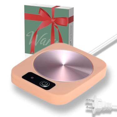 Imagem de Aquecedor de caneca de café com xícara, aquecedor de café 55 ℃ temperatura constante termostato porta-copos aquecedor de copo inteligente para aquecer café, bebidas, leite, chá e chocolate quente