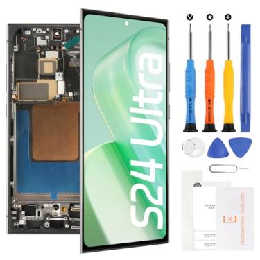 Imagem de [Versão dos EUA] Substituição de tela para Samsung Galaxy S24 Ultra OLED SM-S928B SM-S928U SM-S928A Display LCD Touch Digitalizador Assembly(preto com moldura, suporte a impressão digital)