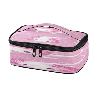 Imagem de Burbuja Kawaii Axolotl Lancheira isolada para homens e mulheres, mini lancheira reutilizável Lancheira portátil com alça para trabalho, viagem, piquenique