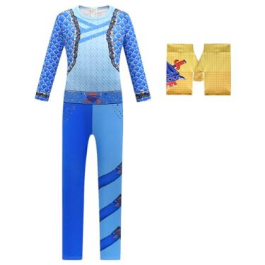 Imagem de laughZuaia Red Jumpsuits for Girl Rise Red 4 Movie Princess Bodysuits with Glove Party Dress up for 4-12 Years Kids (7-8Years, blue)