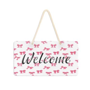 Imagem de Burbuja Placa de boas-vindas para porta da frente, placa de boas-vindas de PVC para pendurar na parede, decoração de férias, 15 x 28 cm