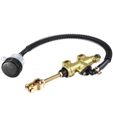 Imagem de AICARS Substituição do cilindro mestre do freio traseiro com reservatório de fluido de freio para a maioria das motocicletas, motos sujas, bicicletas e quadriciclos - ouro