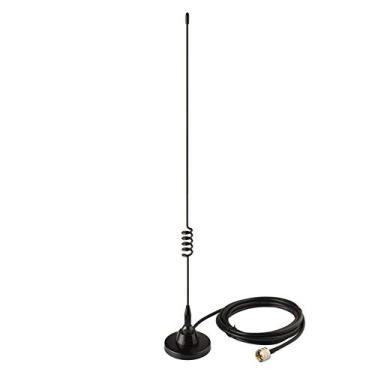 Imagem de Bingfu Antena de rádio VHF Boat Marine rádio veículo presunto antena VHF UHF 136-174MHz 400-520MHz base magnética PL259 macho antena para Garmin Uniden Cobra ICOM padrão horizonte eclipse Marine rádio bidirecional