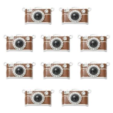 Imagem de UR URLIFEHALL 10 berloques de liga esmaltada para câmera digital vintage com 2 laços para fazer você mesmo, colar, pulseira, brinco, chaveiro