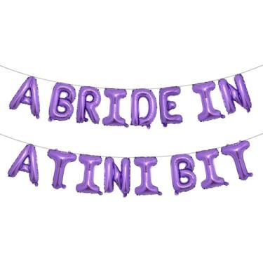 Imagem de A Bride in A Tini Bit Balões de letras para decoração de festa de despedida de solteira com tema de Martini Espresso (A BRIDE IN A TINI BIT roxo)