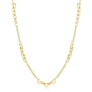 Imagem de Gargantilha Choker Corações Folheada a Ouro - Radhau Joias, Único, Dou