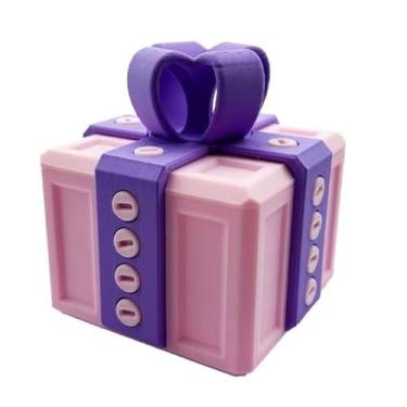 Imagem de QAONIE Caixa irritante de presente de Natal infantil, caixa de presente engraçada para dinheiro e porta-cartões, presente realmente brincadeira. (rosa + roxo)