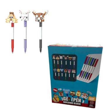 Imagem de Kit 12 Canetas com Blocos de Montar, Régua Personalizável, Plástico Atóxico, Cores Sortidas, 15cm, Acima de 4 Anos