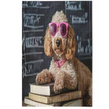 Imagem de Quebra-cabeça engraçados de copos Poodle 500 peças para adultos, presentes de quebra-cabeça de jogos tecnológicos, arte Prime, arte de animais, 500 peças, 52 x 37,8 cm