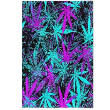 Imagem de Quebra-cabeça de folhas frescas azul roxo preto adultos 1000 peças, presentes para a família elefantes brancos arte prima arte animal impressão arte, 1000 peças, 75 x 50 cm