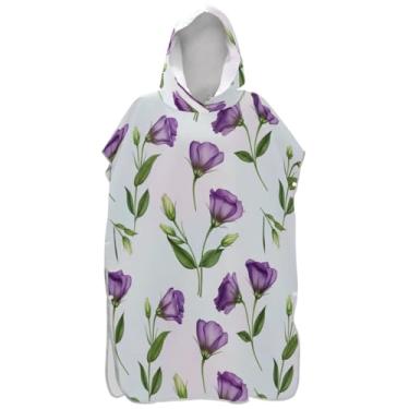 Imagem de Joisal Poncho de surfe trocador para adultos toalha de natação com capuz plus size floral homens mulheres poncho com capuz