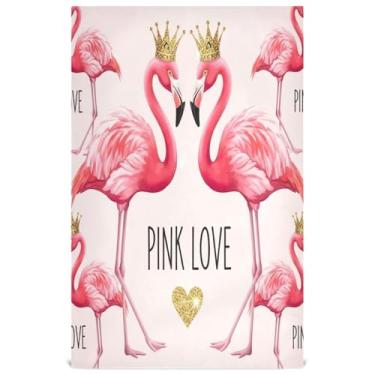 Imagem de Joisal Conjunto de toalhas de prato de dia dos namorados flamingos rosa decoração de cozinha toalhas de mão de chá fofas para secar pratos absorventes 45 x 71 cm, 4 pacotes