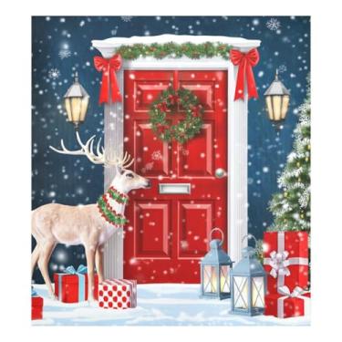 Imagem de Capa magnética para lava-louças de Natal com porta vermelha, capas magnéticas para painel de lava-louças, 58 cm L x 66 cm A