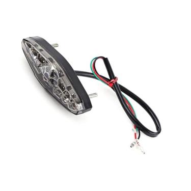 Imagem de ZJchao 12V 15 LED Luz Traseira de Freio de Alto Brilho Luz de Parada Traseira Universal para Motocicletas ATV Dirt Bike Scooter ABS Plástico Fumaça Vermelho Branco 116 Mm X 33 Mm X 35 (Capuz marrom)