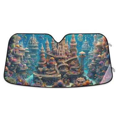 Imagem de Guarda-sol subaquático para castelo de recifes para carro proteção UV persianas de janela dianteira de carro médio